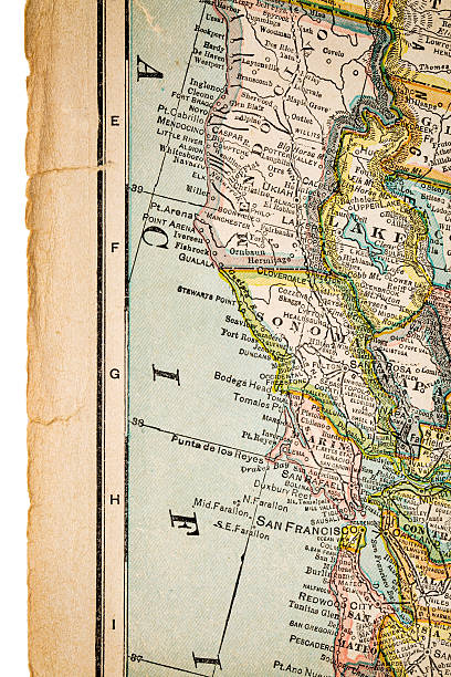 istock north California on vintage map 524301073