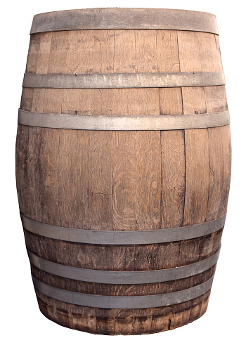 Old barrel isolated on white background