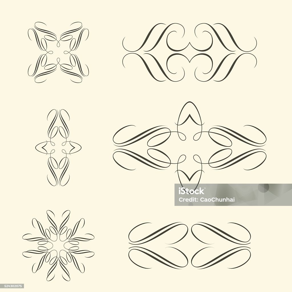Curve Pattern Elements Curve Design Elements Stock Illustration - Download Image Now - Antique ...