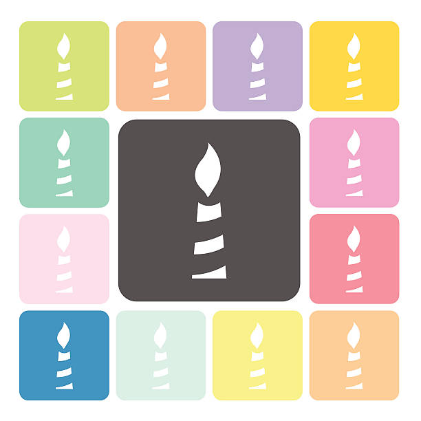 свеча icon color set vector иллюстрация - memorial vigil candlelight candle memorial service stock illustrations