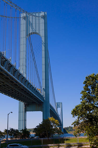 베라자노-내로우 브론 아침, 뉴욕 - staten island new york harbor sea harbor 뉴스 사진 이미지