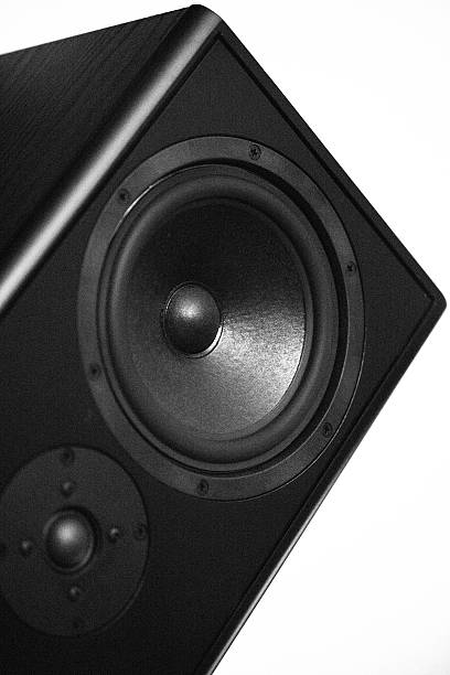 istock Diagonal black bass speaker isolated 524303811