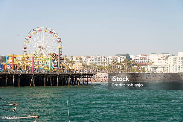 Santa Monica Pier Stock Photo - Download Image Now - Amusement Park, Amusement Park Ride, Beach