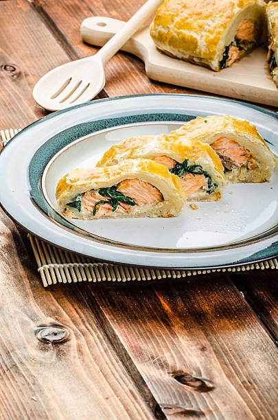 istock Salmon baked in puff pastry 524322811