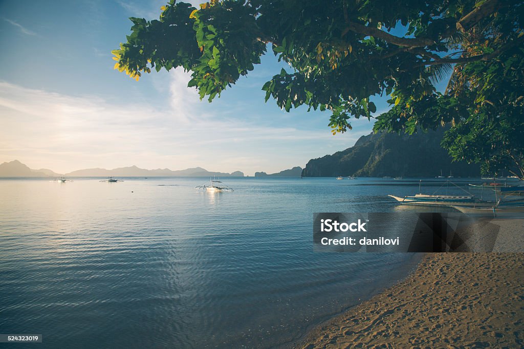 The Sunset Nest El Nido sunset, Palawan island. Philippines Above Stock Photo