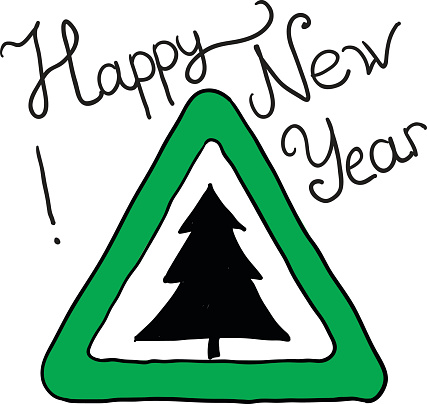Spruce Tree Sign Road Sign Spruce Vector Illustration Stock Illustration - Download ...