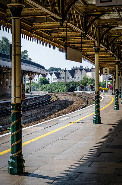 istock train station platform, colour image, somerset england 524324859
