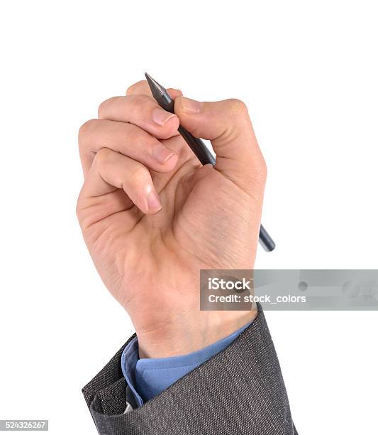 Business Man Hand Writing Stock Photo - Download Image Now - Adult, Adults Only, Business