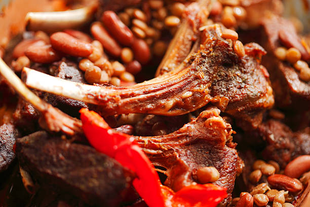 Roasted ribs and vegetables