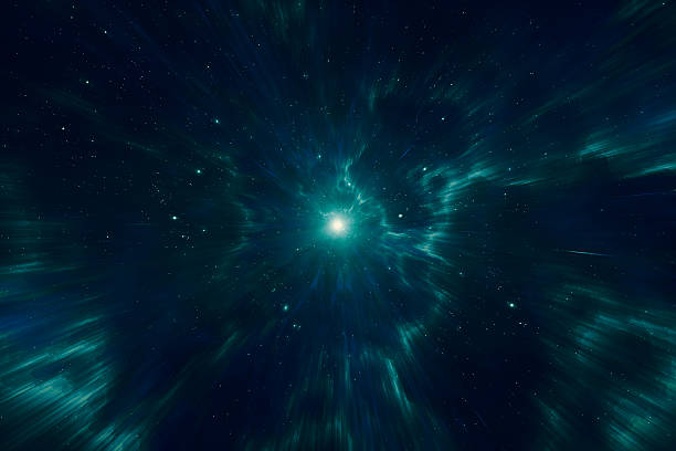 istock Space warp travel trough universe 524328473