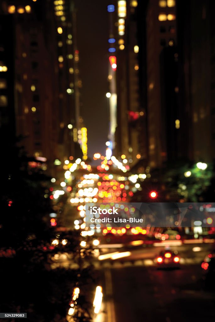 City Defocused Lights, NYC. City Defocused Lights, 42nd, Manhattan, NYC. 42nd Street Stock Photo