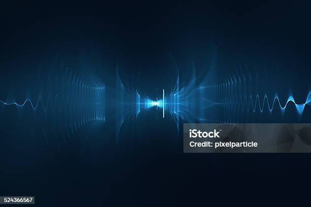 Abstract Digital Sound Wave Background Stock Photo - Download Image Now - Wave Pattern, Abstract, Analyzing