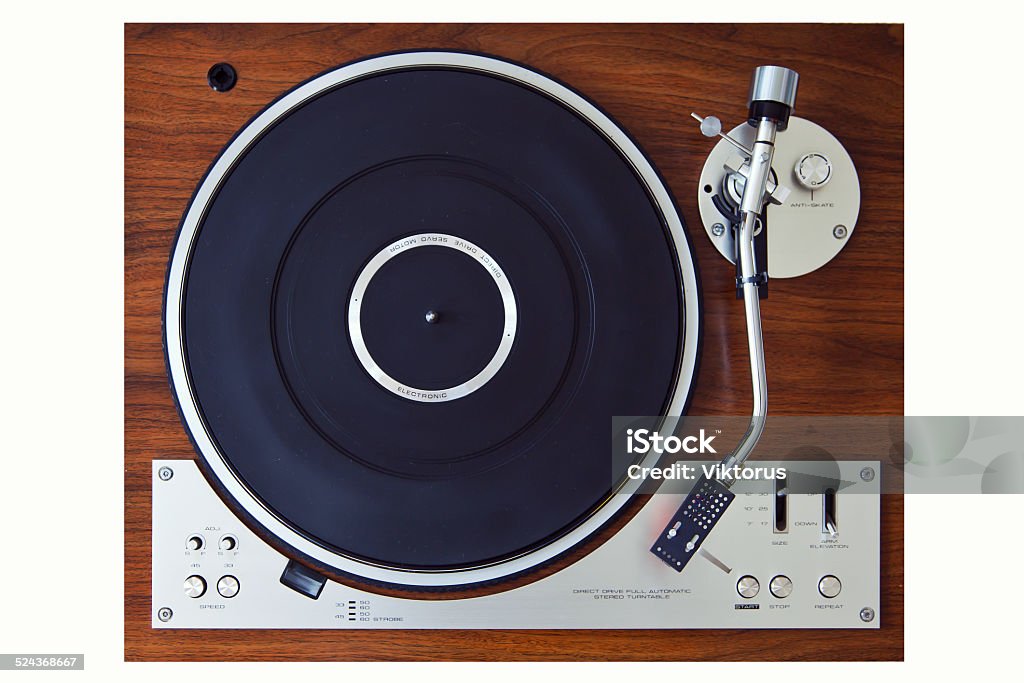 Chaîne stéréo Platine tourne-disque de vinyle Vintage rétro analogique - Photo de Platine de disque vinyle libre de droits