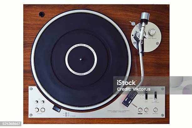 Stereo Turntable Vinyl Record Player Analog Retro Vintage Stock Photo - Download Image Now