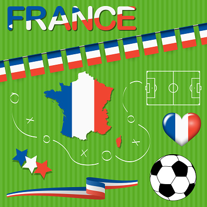 collection of france icons for europe soccer game 2016
