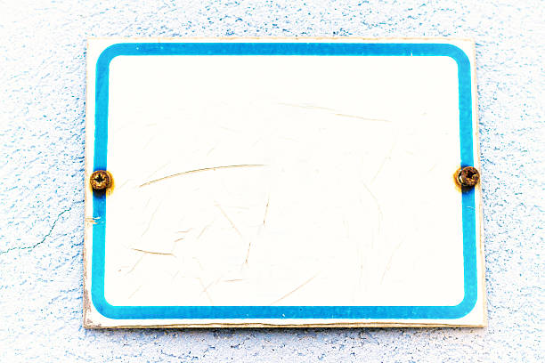 istock Blank Vintage Blue and White Address Plaque 524370038