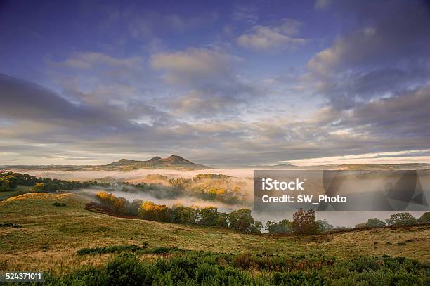 Eildon Hills In The Scottish Borders Stock Photo - Download Image Now - Melrose Abbey, Scottish Borders, Eildon Hills