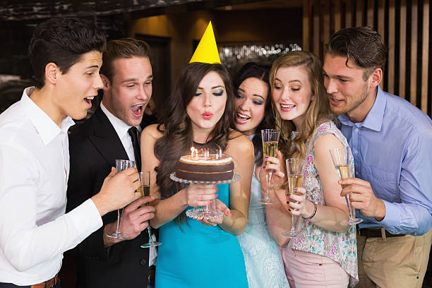 istock Attractive friends celebrating a birthday 524371293