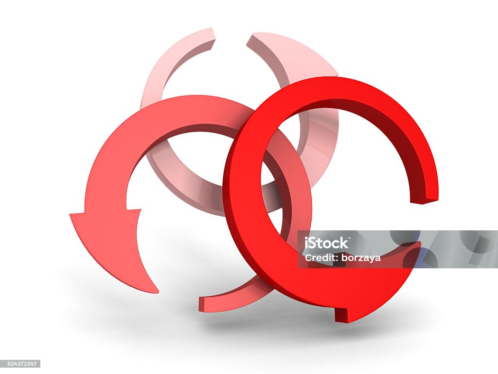 Three Arrows Rounded Three Round Red Arrows On White Background Stock Photo - Download Image ...
