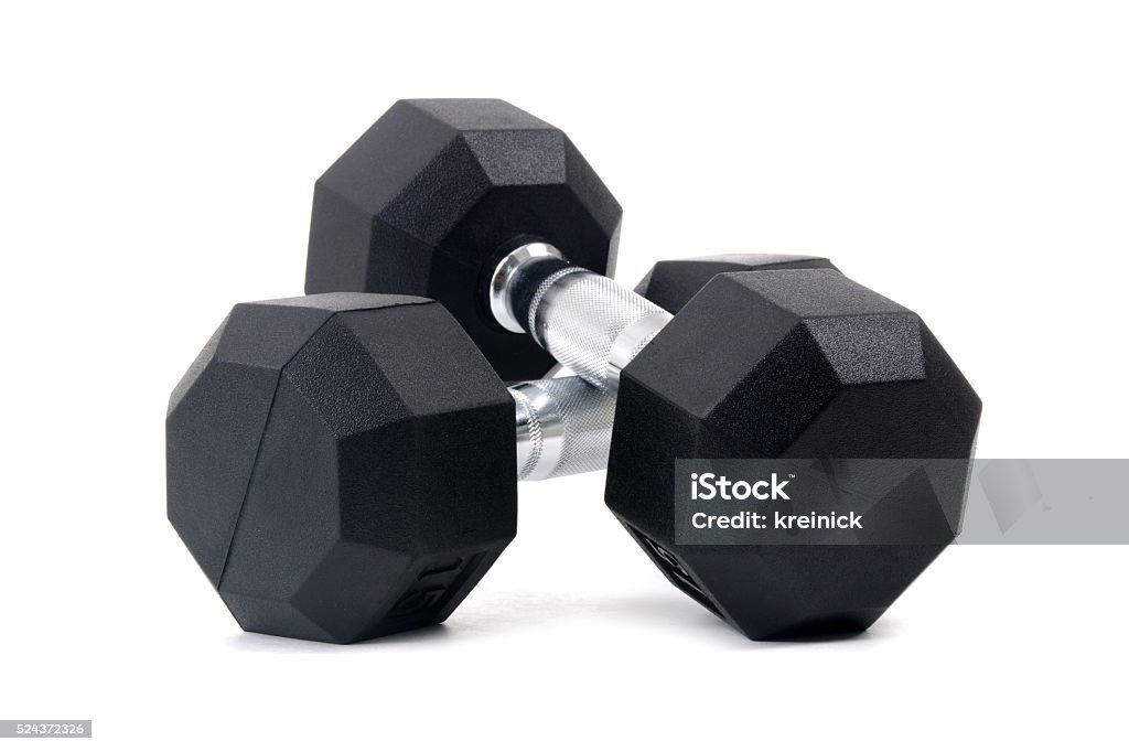 Pair Dumbbells pair of dumbbells isolated on white background Dumbbell Stock Photo