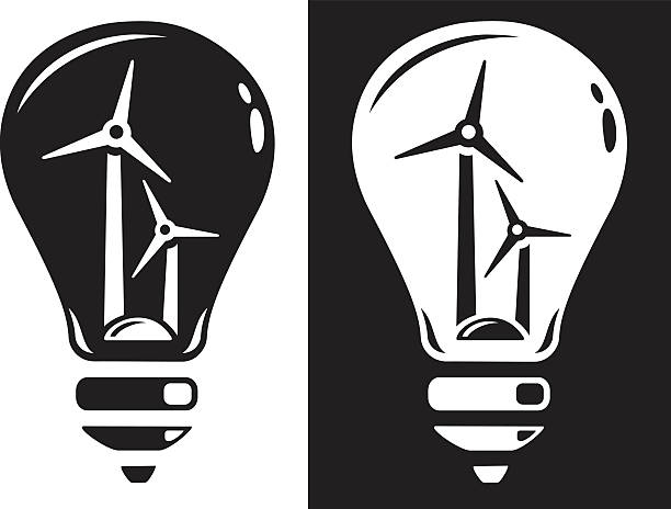 Wind energy vector art illustration