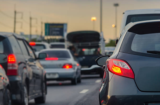 istock traffic jam with row of cars on expressway 524372530