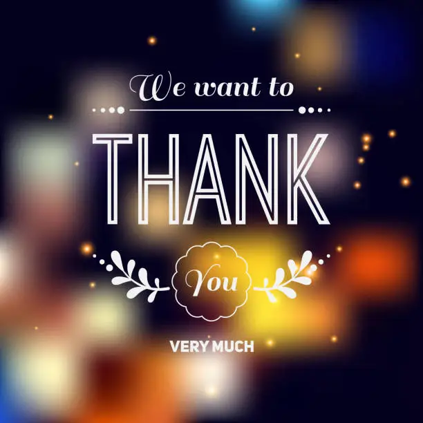 Vector illustration of Thank you card