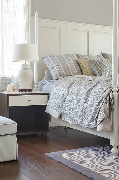 istock luxury bedroom design with classic lamp style at home 524373778