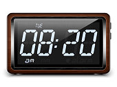 Retro stylized Digital Alarm Clock. Vector