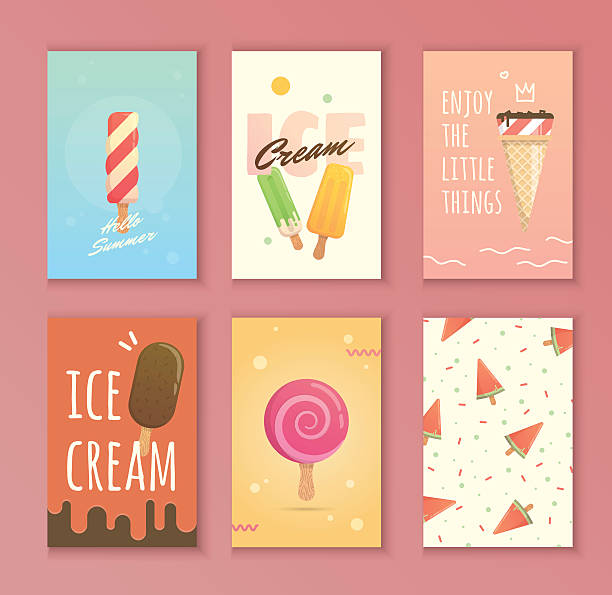 bright poster with ice cream vector art illustration