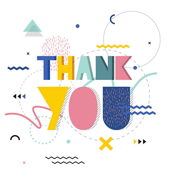 Thank you lettering vector art illustration