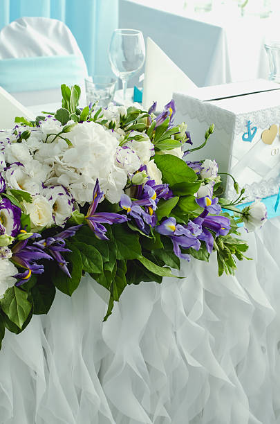 istock Luxury table beautiful, rich decoration with lush leaves, white hydrangea 524379456
