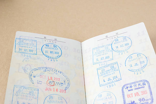 istock Japanese passport and stamps 524381990