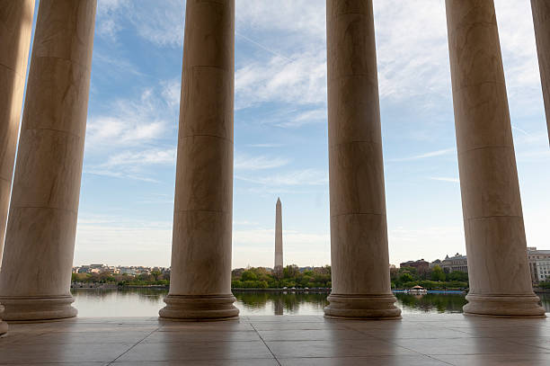 istock washington monument seen from the jefferson, tidal basin 524382760