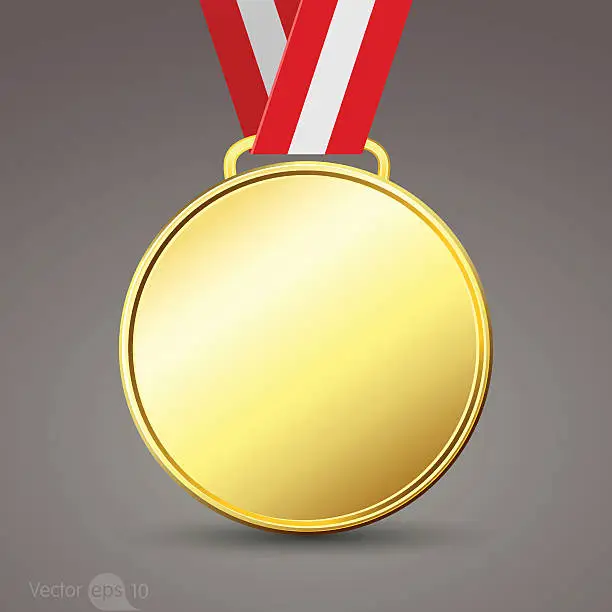 Vector illustration of Gold medal