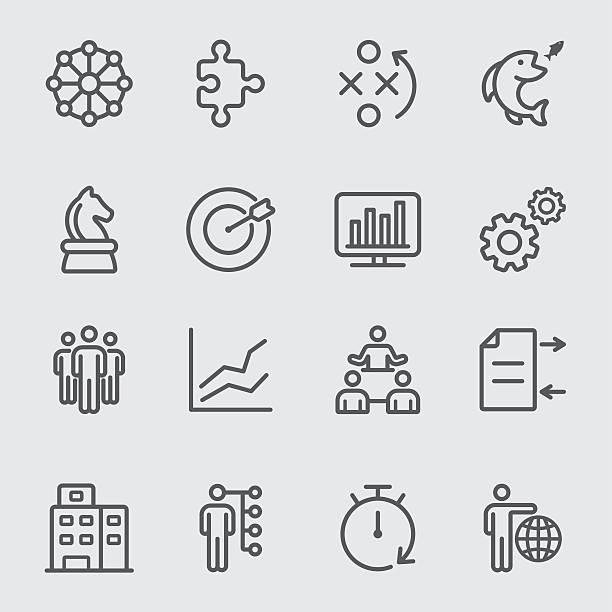 geschäft und strategie-icon - klein grafiken stock-grafiken, -clipart, -cartoons und -symbole