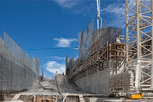 Hydroelectric Dam Construction, Construction Site, Power Supply, Development, Industry, Engineering, Construction Barrier, Architecture, Foundations