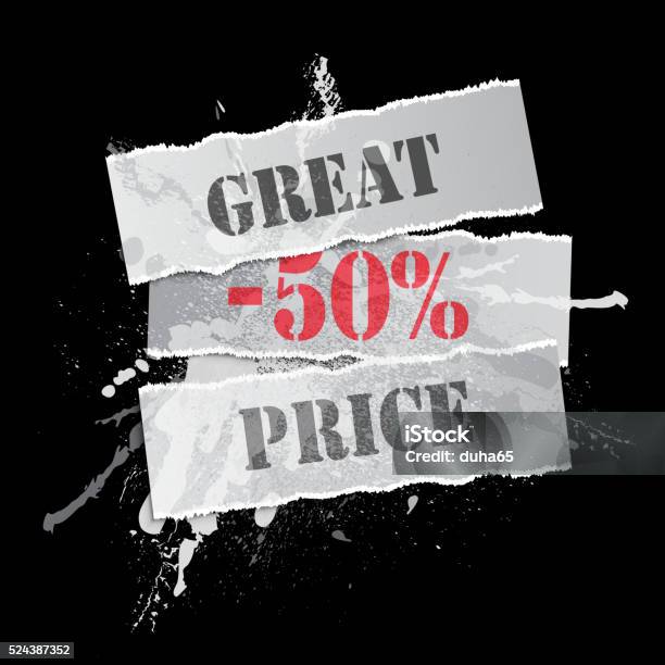 Blot Great Price Black Stock Illustration - Download Image Now - Agreement, Banner - Sign, Black Color