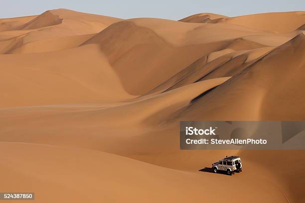 Sand Dunes In The Namib Desert In Namibia Stock Photo - Download Image Now - Namibia, 4x4, Off-Road Vehicle