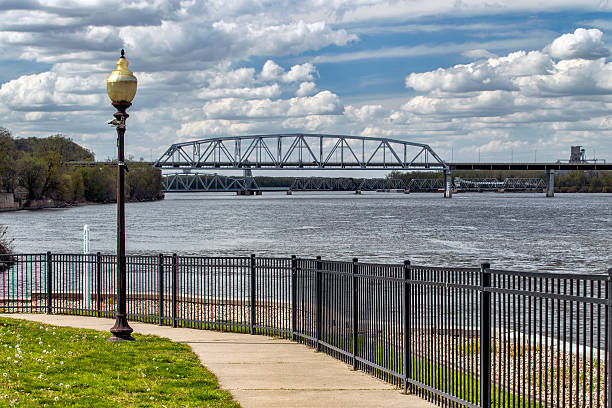 Mississippi River Bridge stock photo