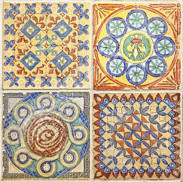 istock Colorful set of ornamental tiles 524389722