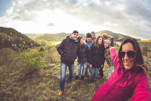 istock Group of friends doing a selfie 524389890
