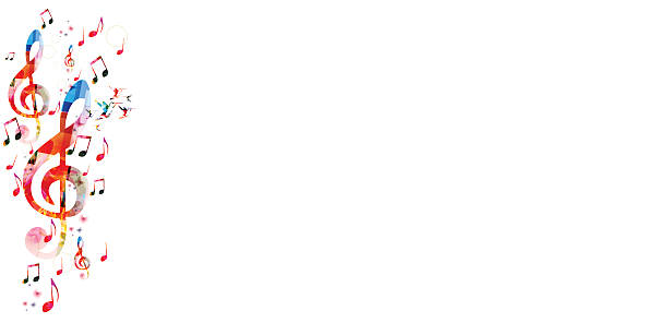 カラフルな背景音楽をメモ - musical note music musical staff musical symbol点のイラスト素材／クリップアート素材／マンガ素材／アイコン素材
