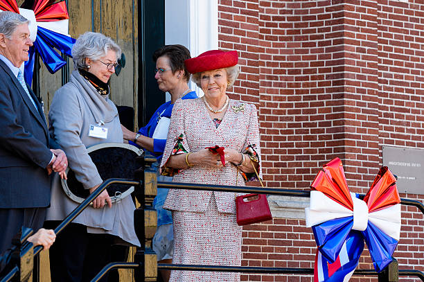 Oud-Vossemeer, Holland - April 20, 2016: Prinses Beatrix opens the Roosevelt informationcentre