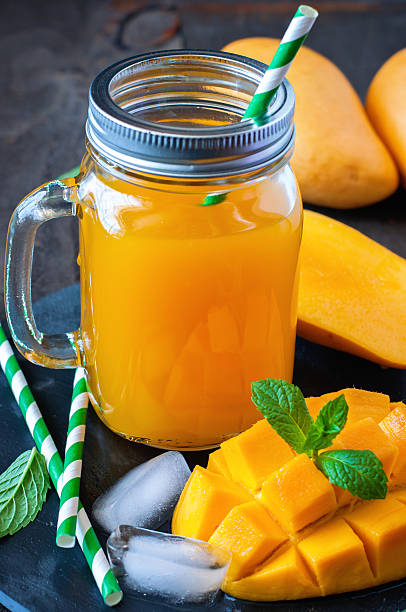 istock Mango juice, tropical drink and fresh fruit 524392828