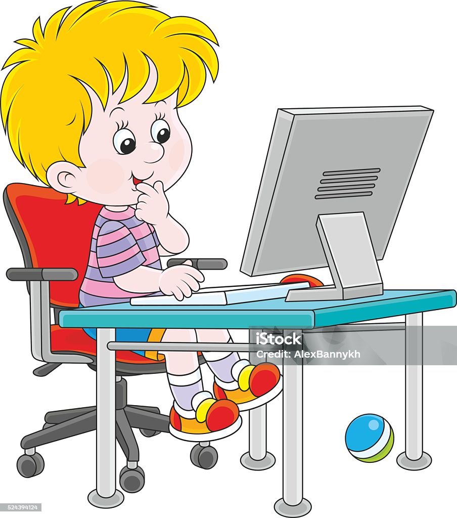 Piccolo Computer Videogiocatore - Immagini vettoriali stock e altre immagini di Attrezzatura informatica - Attrezzatura informatica, Bambini maschi, Bambino - iStock