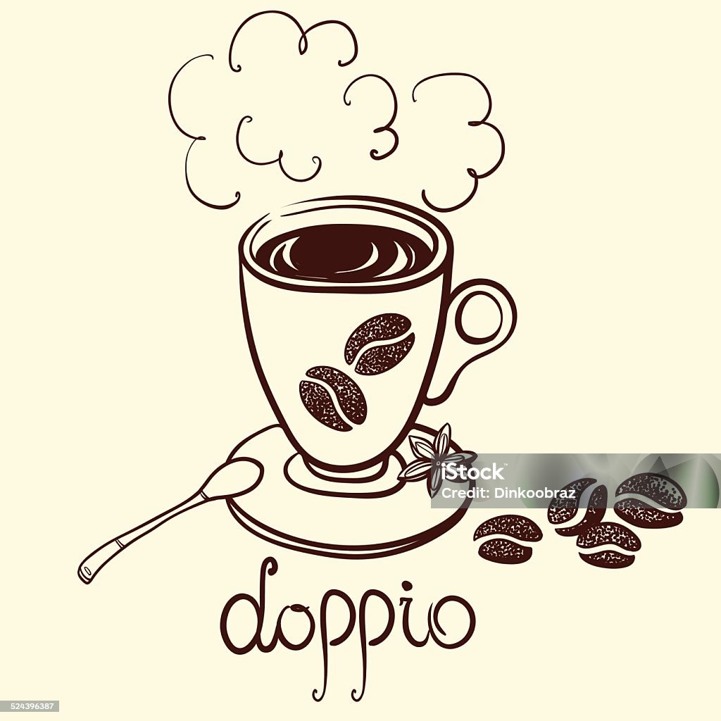 cup of coffee doppio cup of coffee doppio for decorate the cafe Black Color stock vector