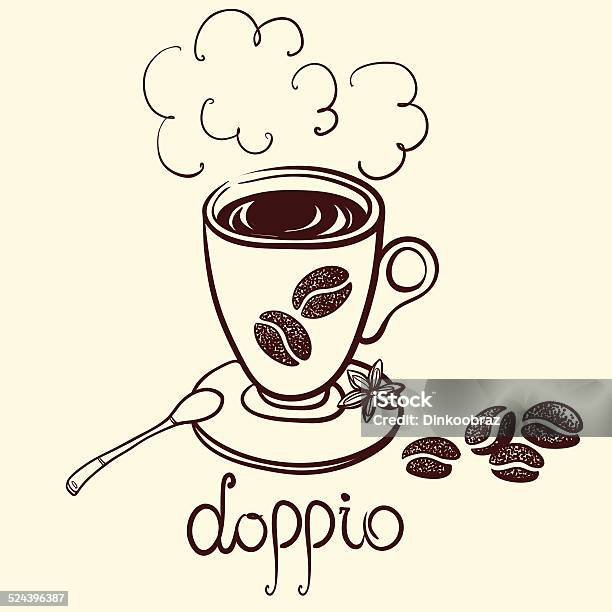 Cup Of Coffee Doppio Stock Illustration - Download Image Now - Black Color, Brown, Caffeine