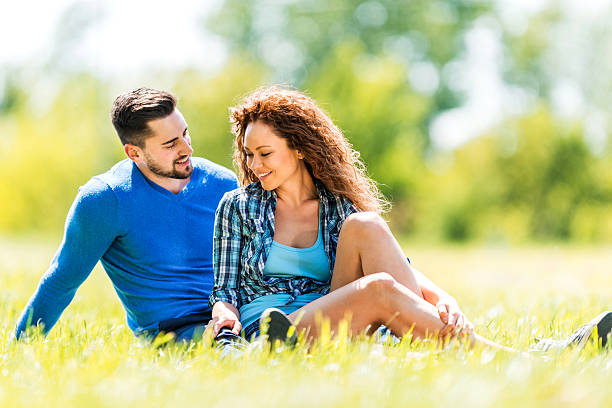 istock Couple talking outdoors. 524397131