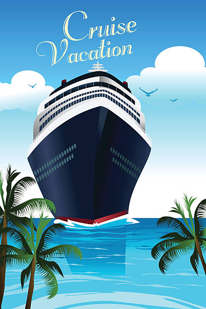 Cruise Vacation Poster vector art illustration